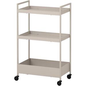 3 Tier Rolling Utility Cart - Metal Storage Organizer with Wheels for Kitchen